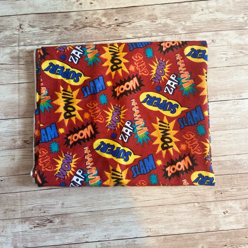 Superhero Comic Book Flannel Fabric - 1 Yard